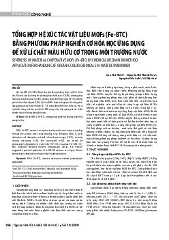 Tổng hợp hệ xúc tác vật liệu MOFs (Fe -BTC)