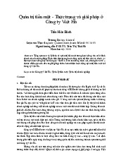 Tiểu luận : Quản trị tiền mặt - thực trạng và giải pháp ở công ty Việt Hà | Trường Đại học Kinh Tế