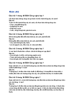 Giải SGK Công nghệ 7 Bài 5: Trồng và chăm sóc cây cải xanh| Chân trời sáng tạo