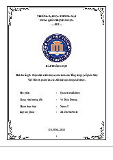 Nhận diện chiến lược cạnh tranh của Tổng công ty cổ phần May Việt Tiến và phân tích các điều kiện áp dụng chiến lược | Bài thảo luận quản trị chiến lược