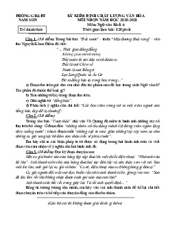 Đề thi học sinh giỏi lớp 6 môn Ngữ Văn năm học 2020 - 2021