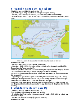Giải Sgk Địa lí 7 Bài 13: Phát kiến ra châu Mỹ, vị trí địa lí và phạm vi châu Mỹ - Chân trời sáng tạo