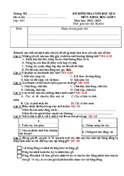Đề thi học kì 2 môn Khoa học lớp 4 năm 2022 - 2023 theo Thông tư 22 | đề 2