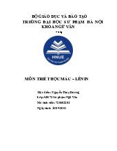 Tài liệu Môn Triết học Mác-Lênin | Đại học Sư Phạm Hà Nội