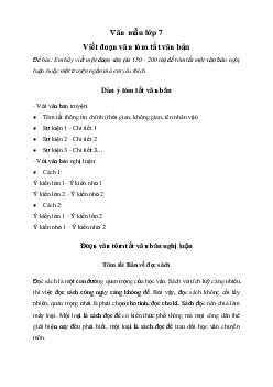Đoạn văn tóm tắt một văn bản nghị luận hoặc một truyện ngắn mà em yêu thích | Văn mẫu lớp 7 Chân trời sáng tạo