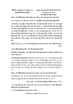 Đề thi học kì 1 lớp 9 môn Ngữ văn Phòng GD&ĐT TP Tuy Hòa năm học 2018 - 2019