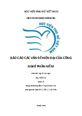 Báo cáo Các vấn đề hiện đại của công nghệ phần mềm môn Công nghệ Thông tin | Học viện Phụ nữ Việt Nam