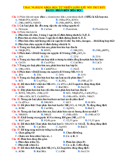 Trắc nghiệm KHTN 8 Kết nối tri thức bài 12 Phân bón hóa học (có đáp án)