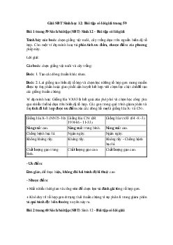 Giải SBT Sinh học 12: Bài tập có lời giải trang 59