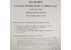 Đề thi cuối kỳ học phần Lý luận nhà nước & pháp luật năm 2024 - 2025 | Đại học Luật Thành phố Hồ Chí Minh