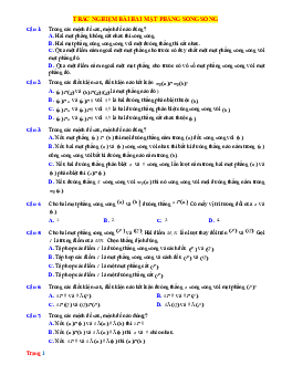 TOP 30 câu trắc nghiệm bài hai mặt phẳng song song (có đáp án)