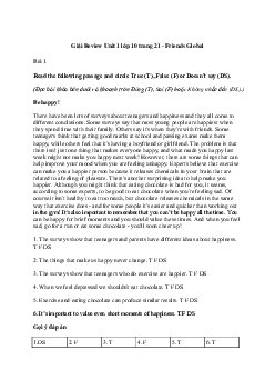 Giải Tiếng Anh 10: Review Unit 1 | Friends Global