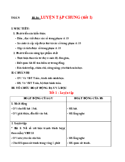 Bài 6 Buổi 2 | Giáo án Toán 1 | Kết nối tri thức với cuộc sống (Cả năm)