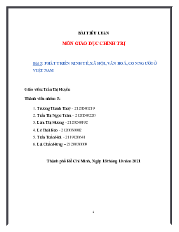 Tiểu luận: " phát triển kinh tế, xã hội, văn hoá con người ở  Việt Nam hiện nay"