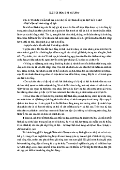 Bài tập tự luận Xã hội học đại cương | Đại học Văn hóa Hà Nội