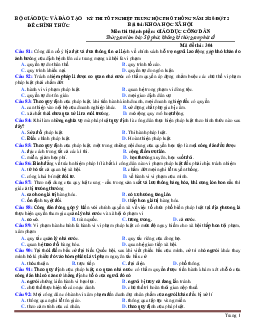 Đề thi tốt nghiệp GDCD 2020 đợt 2 (có đáp án)