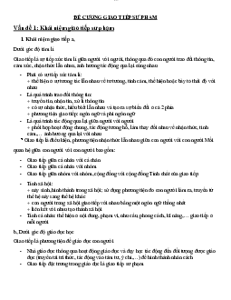 Đề cương giao tiếp sư phạm | môn Tâm Lý học giáo dục | Đại học sư phạm Hà nội