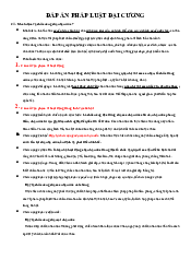 Lý thuyết ôn tập - Pháp luật đại cương | Trường Đại học Văn hóa Hà Nội