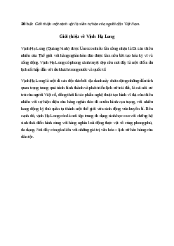 Giới thiệu một cảnh vật là niềm tự hào của người dân Việt NamTiếng việt 4 Chân trời sáng tạo
