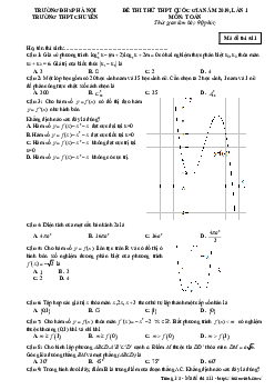 Đề thi thử Toán THPT Quốc gia 2019 trường THPT chuyên ĐHSP Hà Nội lần 1