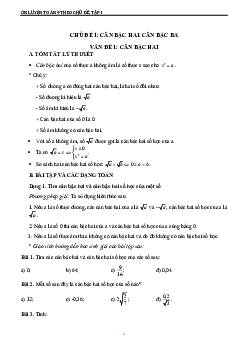 Ôn luyện Toán 9 theo chủ đề (tập 1)