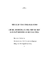 Đề cương môn Tâm lý học đại cương - Trường Đại học lao động -  xã hội