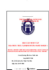 Báo cáo Chuyên viên hàng hải – Kiểm tra giám sát hoạt động hàng hải trong khu vực sông Lòng Tàu - Nhà bè - Luật Kinh Tế | Trường Đại học Mở Hà Nội