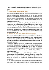 Thư cam kết hồi thường (Letter of indemnity) là gì ?