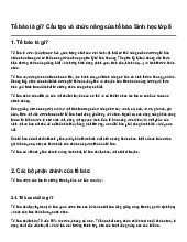 Tế bào là gì? Cấu tạo và chức năng của tế bào Sinh học lớp 6