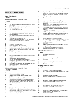 Tune in 2 Audio Script