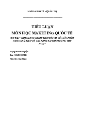 Chiến lược chiêu thị quốc tế củ Pepsi tại thị trường Việt Nam - Tiểu luận môn Marketing quốc tế | Đại học Gia Định