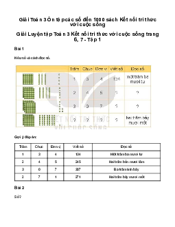 Giải Toán 3 Bài 1: Ôn tập các số đến 1000 | Kết nối tri thức