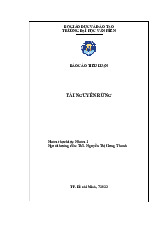 Báo cáo tiểu luận tài nguyên rừng - Nhóm 1 - Môn Môi Trường và Con Người - Trường Đại học Văn Hiến.
