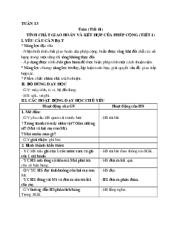 Giáo án Toán lớp 4 Tuần 13 | Kết nối tri thức