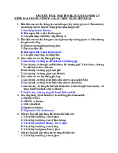 Câu Hỏi Trắc Nghiệm Sinh Lý Bệnh Tiêu Hóa | Đại học Nguyễn Tất Thành