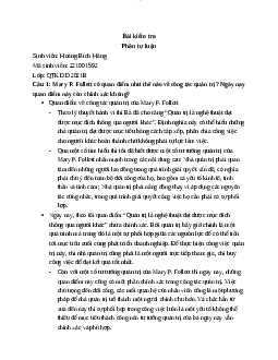 Mary P . Follet có quan điểm thế nào về công tác quản trị | Trường Đại Học Thủ Đô Hà Nội