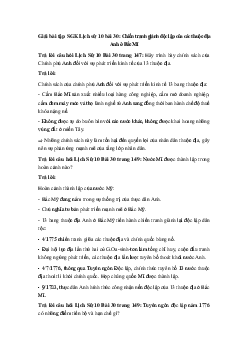 Giải bài tập SGK Lịch sử 10 bài 30