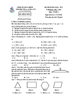 Đề kiểm tra cuối học kì 1 Toán 6 năm 2020 – 2021 phòng GD&ĐT thành phố Huế