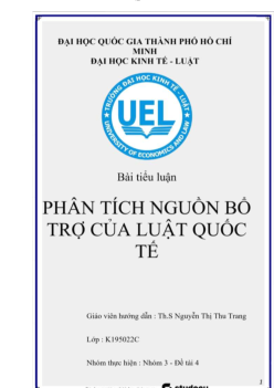 Tiểu luận: " phân tích nguồn bổ trợ của luật quốc tế "