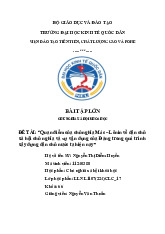 Quan điểm của chủ nghĩa Mác – Lênin về dân chủ xã hội chủ nghĩa | Bài tập lớn Môn Chủ nghĩa xã hội khoa học - Đại học Kinh Tế Quốc Dân