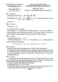 Đề tuyển sinh lớp 10 THPT môn Toán năm 2020 – 2021 sở GD&ĐT Đà Nẵng