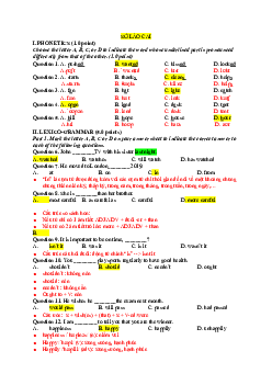 Đề thi tuyển sinh lớp 10 THPT năm học 2022-2023 môn Tiếng Anh (không chuyên) - Sở Giáo dục và Đào tạo Lào Cai có đáp án và giải thích chi tiết