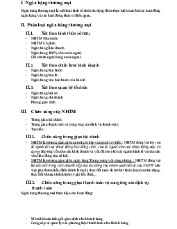 Lý thuyết về Ngân hàng thương mại