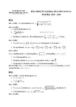 Đề cương ôn tập HK2 Toán 10 năm 2019 – 2020 trường Chu Văn An – Hà Nội
