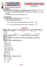 Phiếu Bài Tập Toán 9 Bài Bất Phương Trình Bậc Nhất Một Ẩn