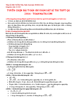 Tuyển chọn bài toán Oxy bám sát kì thi THPT QG 2016 – Lê Anh Tuấn