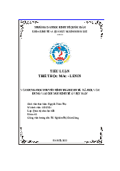 Vận dụng học thuyết hình thái kinh tế xã hội vào thực tiễn đổi mới kinh tế ở Việt Nam - Triết học Mác Lenin | Đại học Kinh Tế Quốc Dân