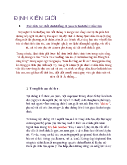 Định kiến giới ? | Câu hỏi ôn tập môn Tâm lí học xã hội