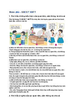 Giải GDCD 7 bài 2 Quan tâm, cảm thông và chia sẻ | Kết nối tri thức