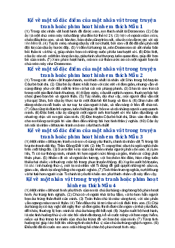 Kể về một nhân vật trong truyện tranh hoặc phim hoạt hình em thích - Tập làm văn lớp 3 Chân trời sáng tạo